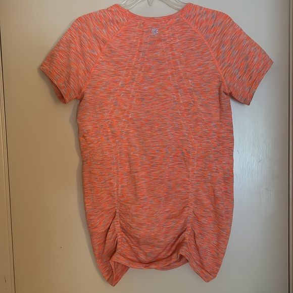 Athleta Fast Track short sleeve top, size large, orange and grey - Picture 3 of 3